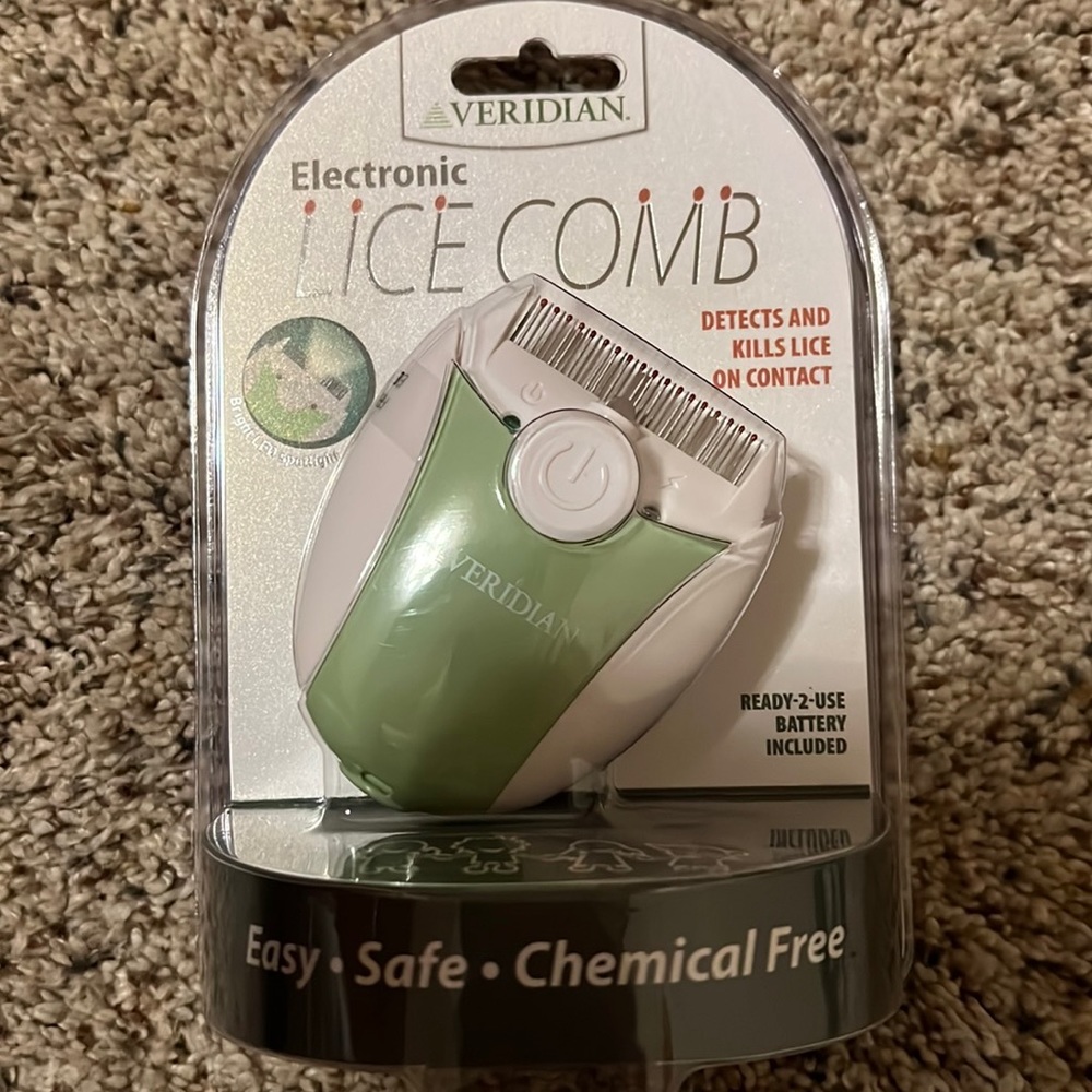 Veridian Healthcare Finito Electronic Lice Comb, Green/White, 1 Count (Pack of 1